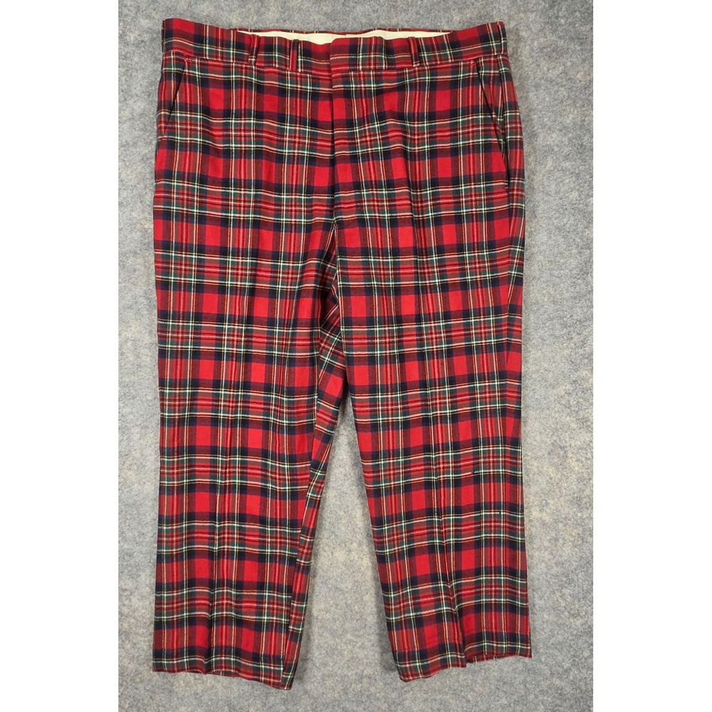 Country Squire by Corbin Red Plaid Tartan Trousers Mens 37x24 Vintage Golf Capri